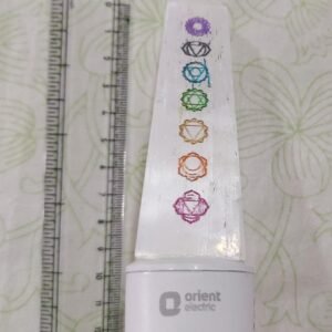 7 Chakra Selenite Lamp – With Orient Electric Switch